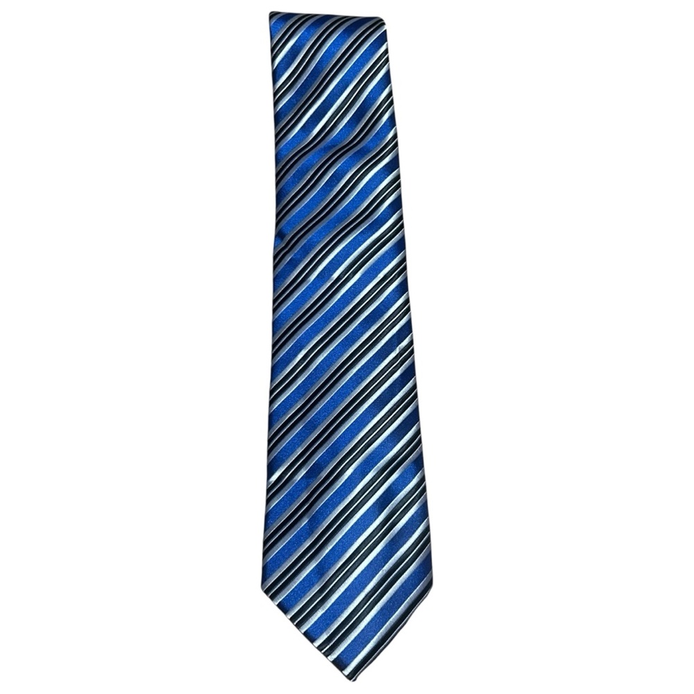 HISDERN Necktie Blue Striped Business Formal Office‎ Wedding Men's Tie